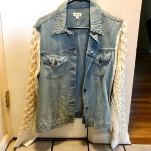 Sweater-sleeved Jean Jacket